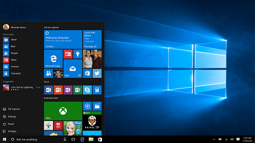 Windows 10 screen